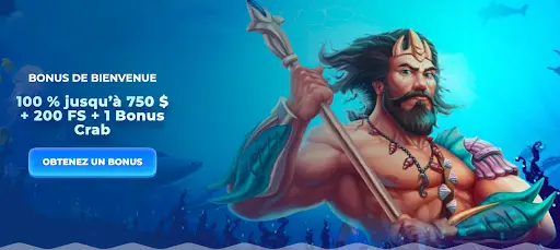 Offre de bienvenue Posido Casino avec 100 % jusqu’à 750 $, 200 FS et 1 Bonus Crab Bonus de bienvenue Posido : 100 % jusqu’à 750 $, 200 tours gratuits et 1 Bonus Crab