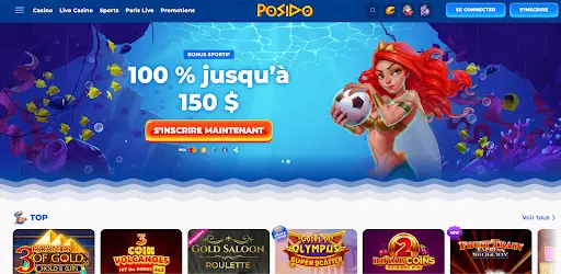Bonus sport Posido : 100 % jusqu'à 150 $ pour les nouveaux joueurs Offre de bienvenue sportive Posido Casino avec bonus de 100 % jusqu'à 150 $