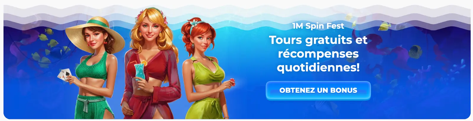 1M Spin Fest sur Posido : tours gratuits et bonus journaliers à gagner Trois personnages féminins de Posido pendant le 1M Spin Fest avec des récompenses quotidiennes